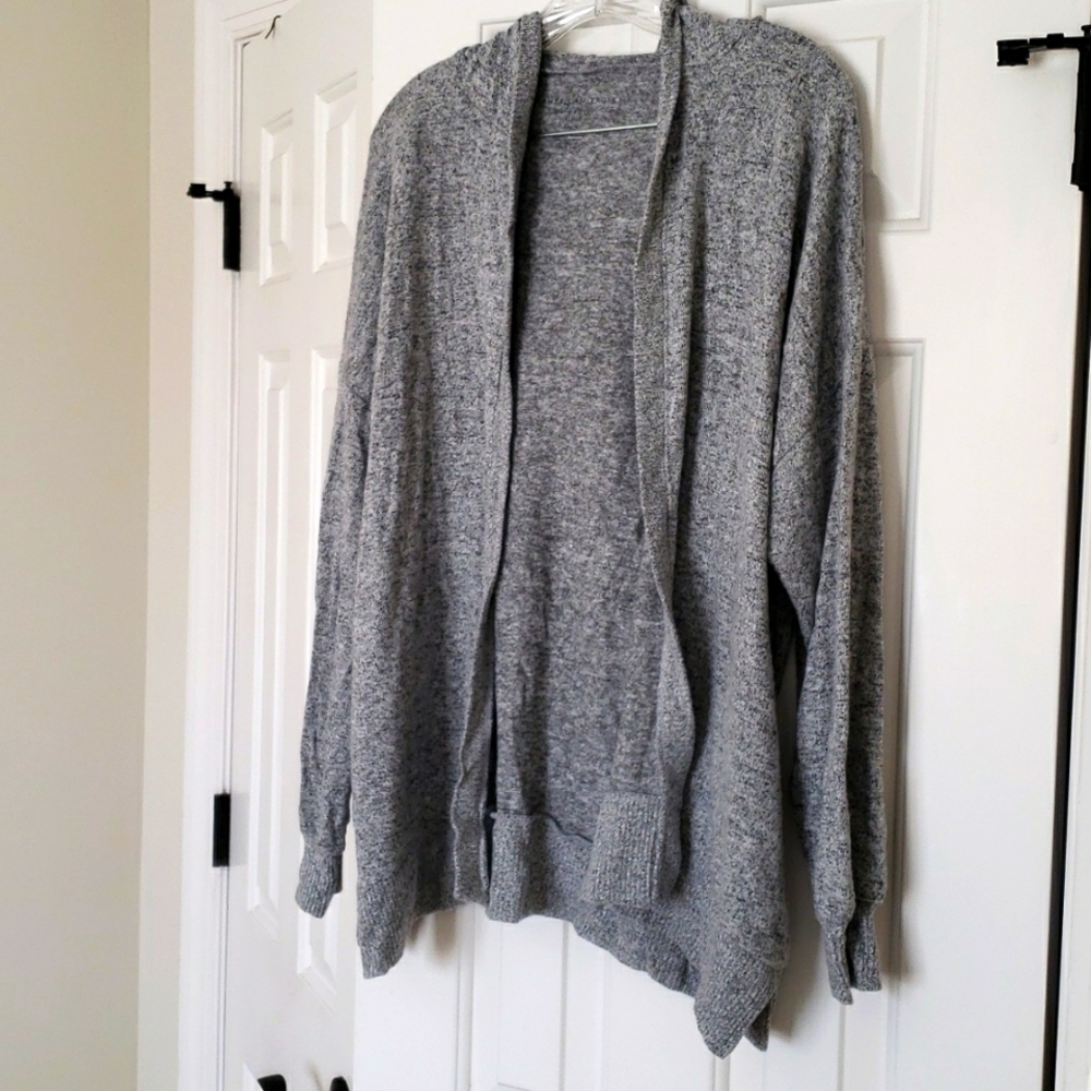 American Eagle Soft & Sexy Plush Hooded Sweater, Size M, Heather Grey